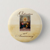 50e Ordination Jubileum Angels at Altar Ronde Button 5,7 Cm (Voorkant)
