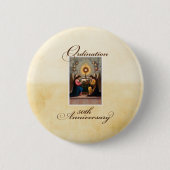 50e Ordination Jubileum Angels at Altar Ronde Button 5,7 Cm (Voorkant)