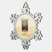 50e Ordination Jubileum Angels at Altar Tin Sneeuwvlok Ornament (Rechts)