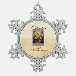 50e Ordination Jubileum Angels at Altar Tin Sneeuwvlok Ornament