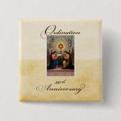 50e Ordination Jubileum Angels at Altar Vierkante Button 5,1 Cm (Voorkant)
