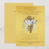 50e Ordination Jubileum Invitation Golden (Voorkant / Achterkant)