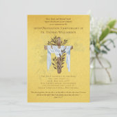 50e Ordination Jubileum Invitation Golden Kaart (Staand voorkant)
