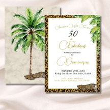 50e Palm Leopard Print Wild Verjaardag