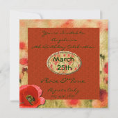 50e papaverbloem - uitnodiging voor geboorte (Achterkant)