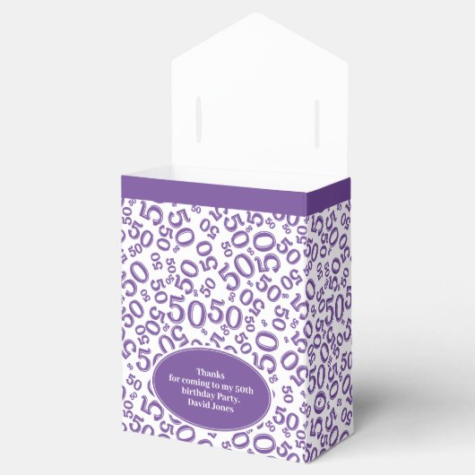 50e Partij Willekeurig Getal Patroon Paarse/Wit Bedankdoosjes (Geopend)
