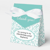 50e Partij Willekeurige Getal Patroon Blauwgroen/W Bedankdoosjes (Voorkant Zijde)