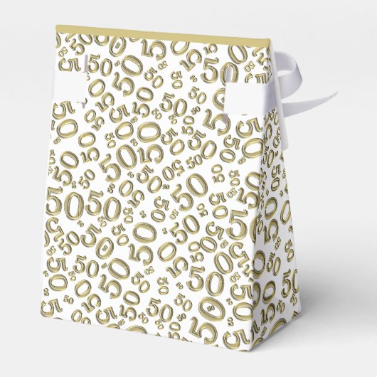 50e Partij Willekeurige Nummer Patroon Goud/Wit Bedankdoosjes (Achterkant)