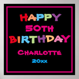 50e persoonlijke 50e verjaardag Moderne klusbord Poster