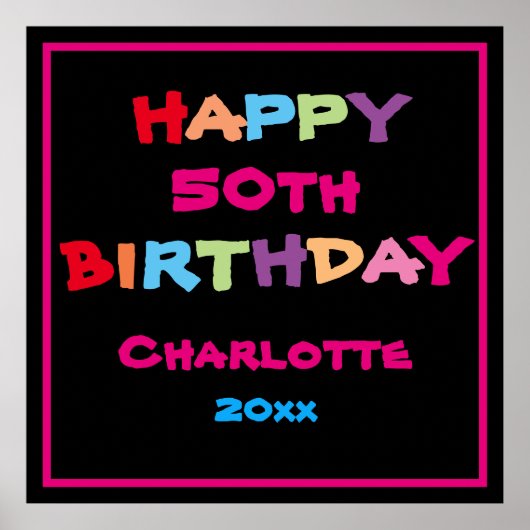 50e persoonlijke 50e verjaardag Moderne klusbord Poster (Voorkant)