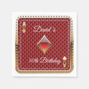 50e pokerspeelkaart Casino Birthday Napkins Servet