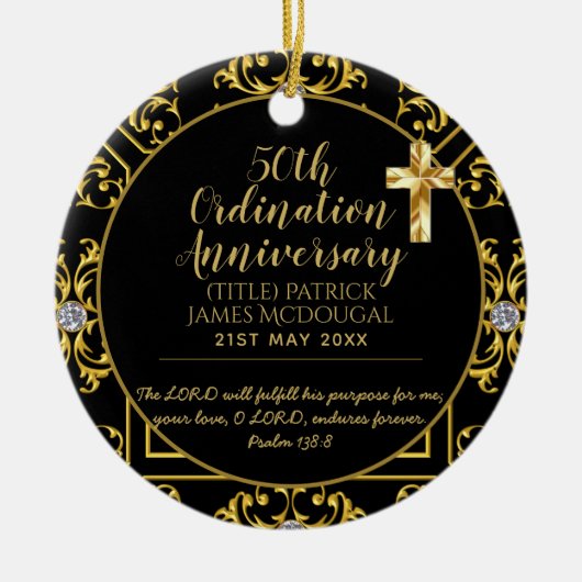 50e PRIEST Ordination Jubileum Personalized Keramisch Ornament (Voorkant)