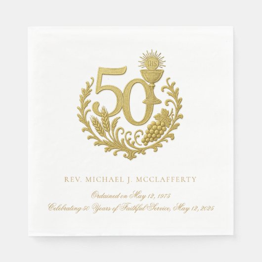 50e priesterwijding Gouden Jubileum Servet (Voorkant)