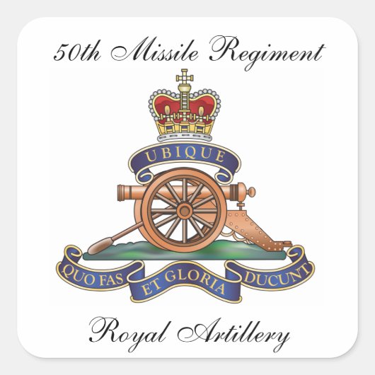 50e rakettenregiment vierkante sticker (Voorkant)