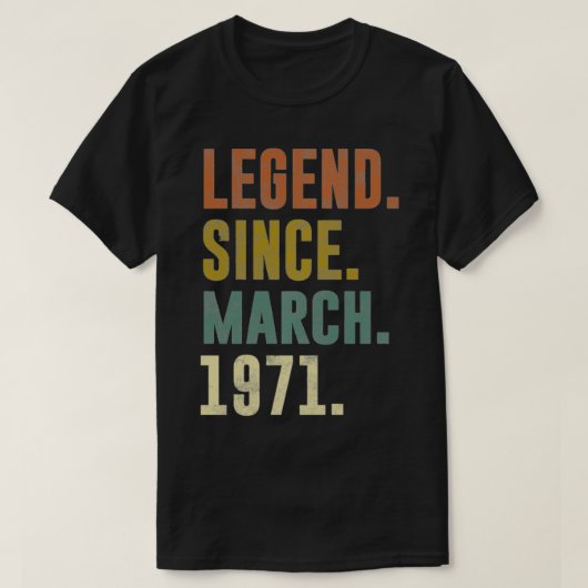 50e Retro Birthday Legend sinds 1971 Pull T-shirt (Design voorkant)