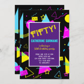 50e Retro Kleurrijke Verjaardag Viering Kaart (Voorkant / Achterkant)