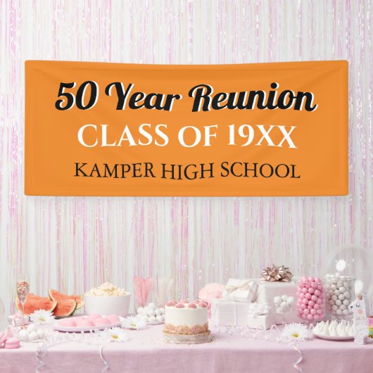 50e Reunion Fun! CUSTOM Reunion banner (Feest)