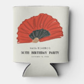 50e Rode Flamenco Fan Verjaardagsfeestje Blikjeskoeler (Voorkant)