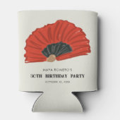 50e Rode Flamenco Fan Verjaardagsfeestje Blikjeskoeler (Achterkant)