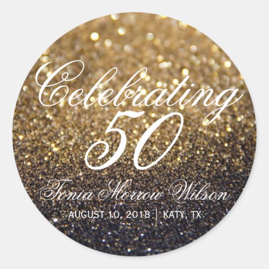 50e ronde sticker (Voorkant)