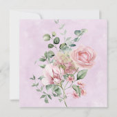 50e roos Bloemen Verjaardagsuitnodiging Kaart (Achterkant)