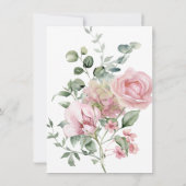 50e roos Bloemen Verjaardagsuitnodiging Kaart (Achterkant)