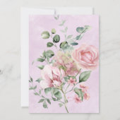 50e roos Bloemen Verjaardagsuitnodiging Kaart (Achterkant)