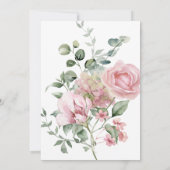 50e roos Bloemen Verjaardagsuitnodiging Kaart (Achterkant)