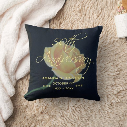 50e Roos van het Jubileum van de Golden Wedding Kussen (Deken)