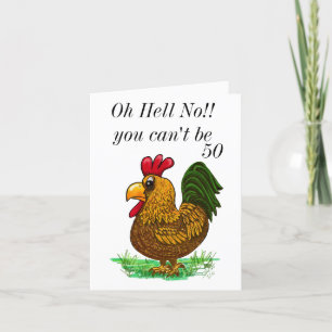 50e Rooster Birthday-kaart, Oh hel nr Bedankkaart