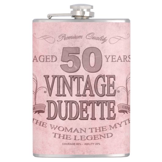 50e Roze Humor  Stijl Dudette Kolf Heupfles (Voorkant)