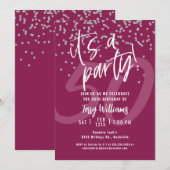 50e roze uitnodiging van de Birthday Party (Voorkant / Achterkant)