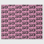 50e roze verjaardag cadeaupapier (Vlak)