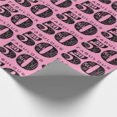 50e roze verjaardag cadeaupapier (Hoek)