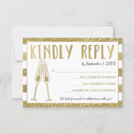50e RSVP-kaart van Jubileum, Faux Gold Kaart