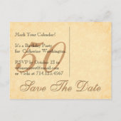 50e Save the Date Verjaardag Bord Gouden Kant Zwar Aankondigingskaart (Achterkant)