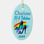 50E SCHOENENKONINGIN GEDATEERD EN AANGEPAST ORNAME KERAMISCH ORNAMENT (Rechts)