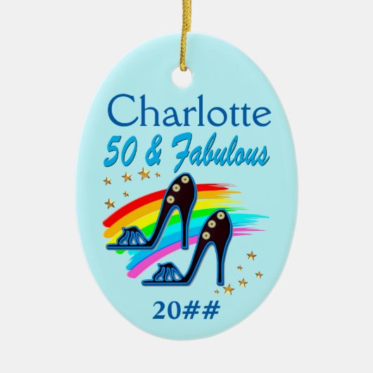 50E SCHOENENKONINGIN GEDATEERD EN AANGEPAST ORNAME KERAMISCH ORNAMENT (Voorkant)