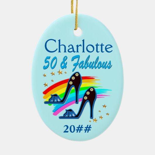 50E SCHOENENKONINGIN GEDATEERD EN AANGEPAST ORNAME KERAMISCH ORNAMENT (Achterkant)