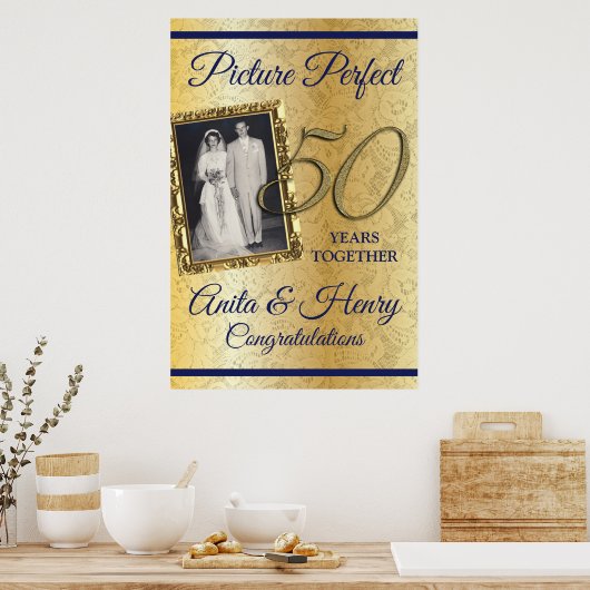 50e schuimplaat van Jubileum Poster (Keuken)