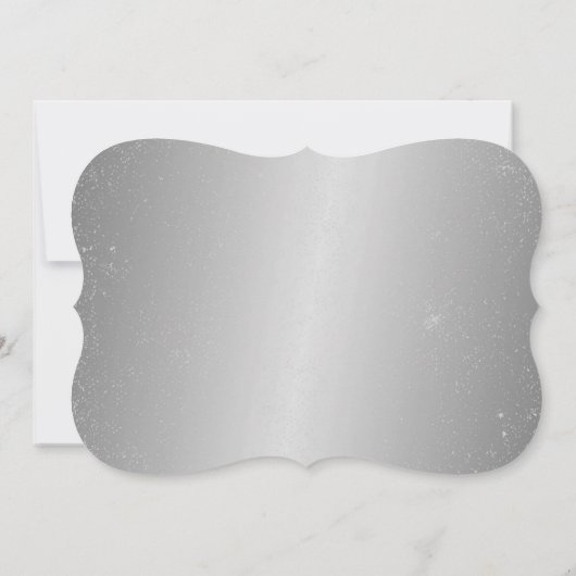 50e Silver Foil Fab Glam Birthday Party Invite Kaart (Achterkant)