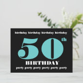 50e Sjabloon van de uitnodiging van de Birthday Pa (Staand voorkant)