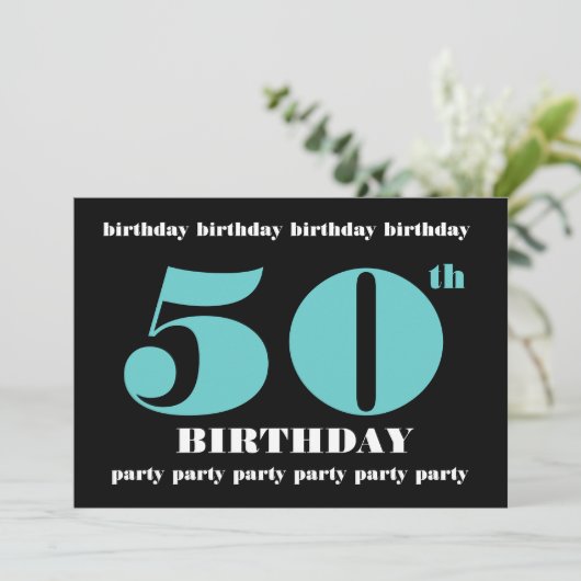 50e Sjabloon van de uitnodiging van de Birthday Pa (Staand voorkant)