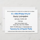 50e Sjabloon van de uitnodiging van de Birthday Pa (Achterkant)