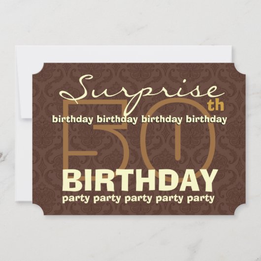 50e SOPRISE Birthday Chocolate and Gold W044A1 Kaart (Voorkant)