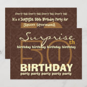 50e SOPRISE Birthday Chocolate and Gold W044A Kaart (Voorkant / Achterkant)