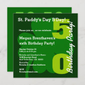 50e ST PATRICK Verjaardagsfeest Shamrock A03A Kaart (Voorkant / Achterkant)
