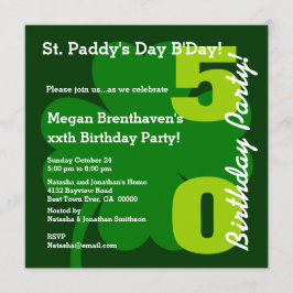 50e ST PATRICK Verjaardagsfeest Shamrock A03A Kaart