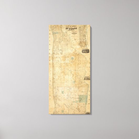 50e stad en provincie New York ten noorden van 50e Canvas Afdruk (Voorkant)