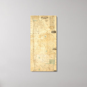 50e stad en provincie New York ten noorden van 50e Canvas Afdruk